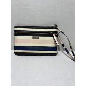 Kate Spade Tinie Laurel Way Cruise stripe pink blue wallet wristlet